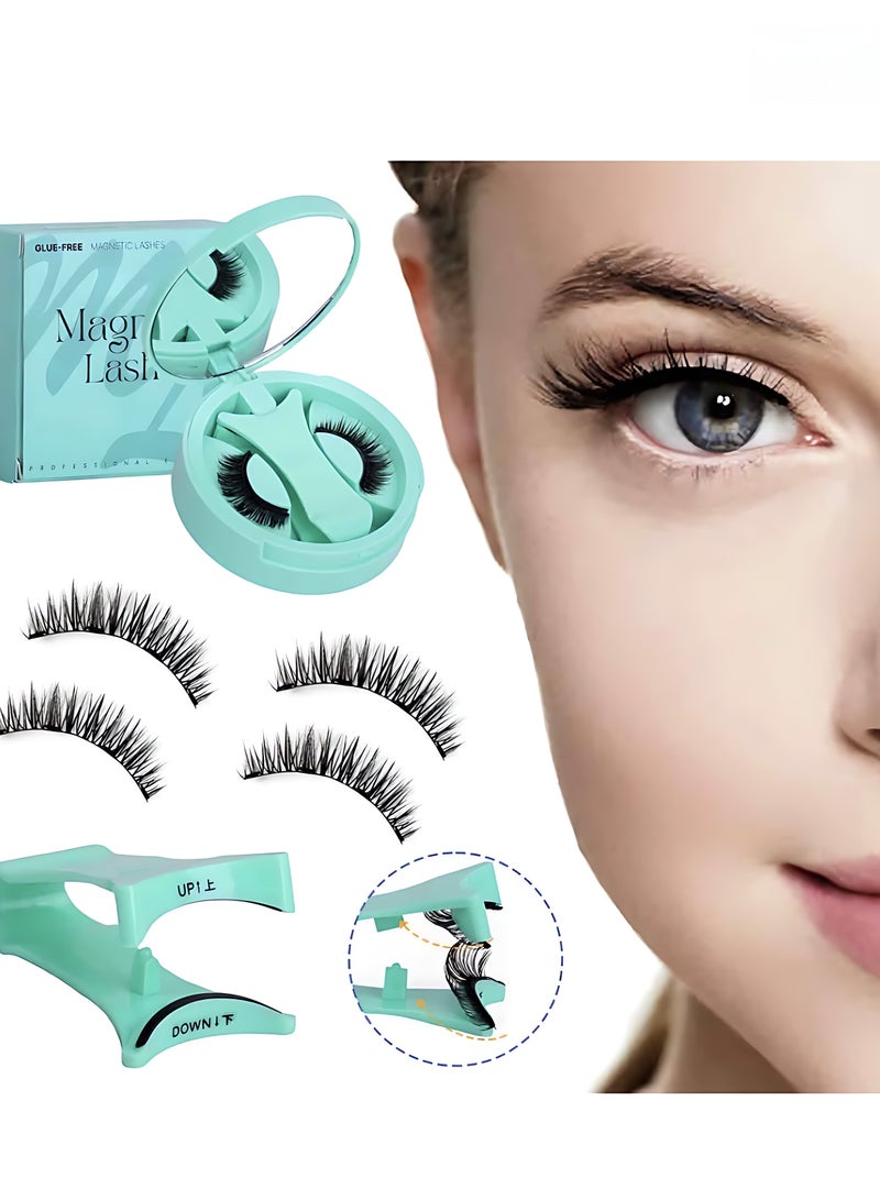 daydayup Magnetic Eyelashes with Lash Clusters Applicator Fluffy Magnetic False Lashes Kit Wispy Reusable Cluster Eyelash Extensions with Magnets No Lashes Glue or Liner Needed(1 Pairs-Dense) - Image 1